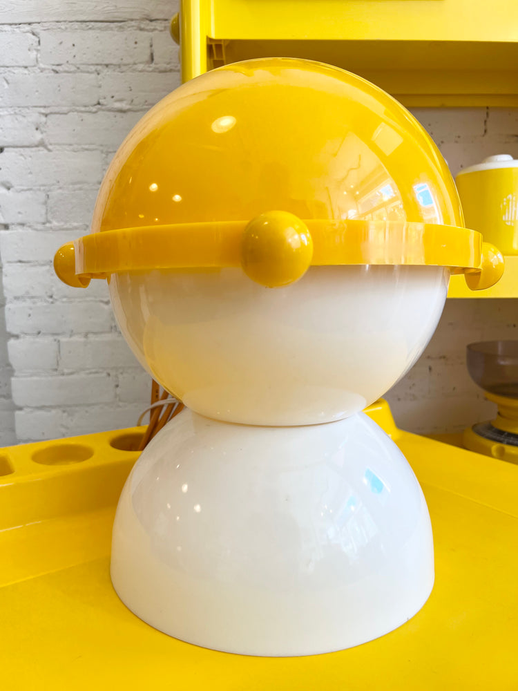 Vintage Plastic Space Age Yellow Globe Lamp
