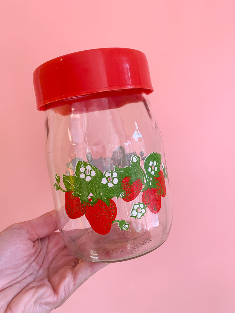Vintage Strawberry Stash Jar
