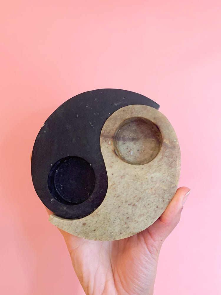 Vintage Stone Yin and Yang Tealight Holders