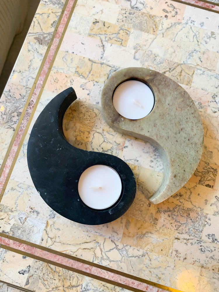 Vintage Stone Yin and Yang Tealight Holders