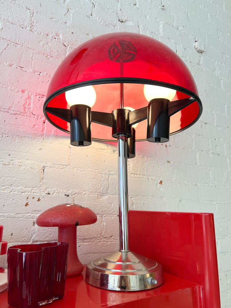 Vintage Gilbert Red Plastic Mushroom Lamp