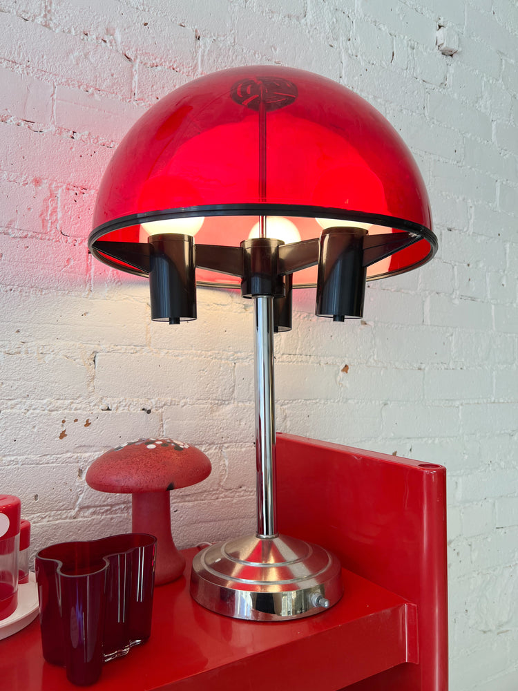 Vintage Gilbert Red Plastic Mushroom Lamp