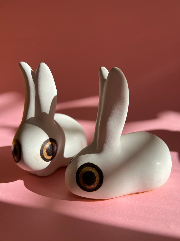 Strawberry Hill Small Bunny Rabbit Figure Mid Century Modern Pottery MCM