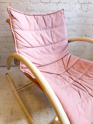 Vintage 80's Amisco Ellipse Pink Tubular Rocking Chair