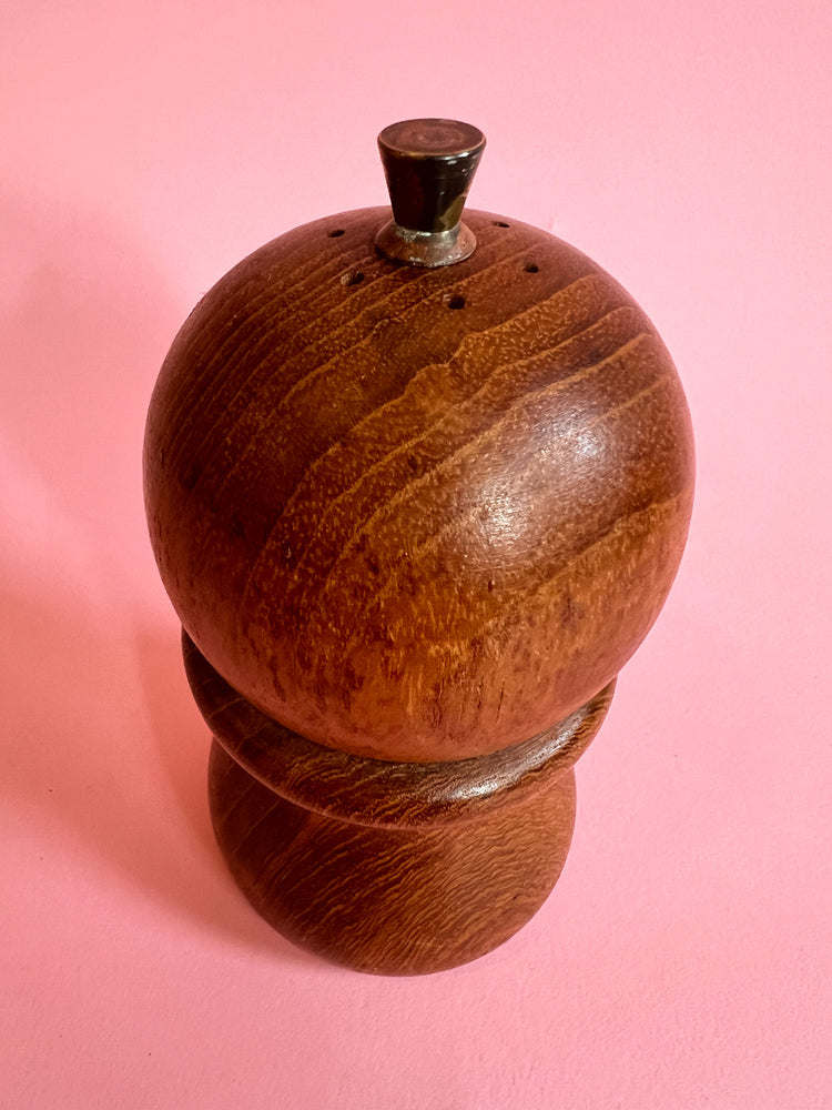 Vintage MCM Wooden Salt Shaker & Peppermill Combo