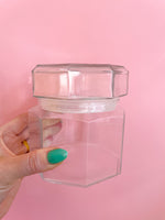 Vintage Octagonal Glass Stash Jar