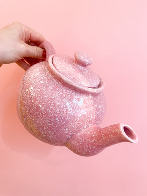 Vintage Pink Speckled Teapot