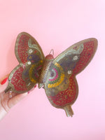 Vintage Painted Brass Butterfly Ashtray