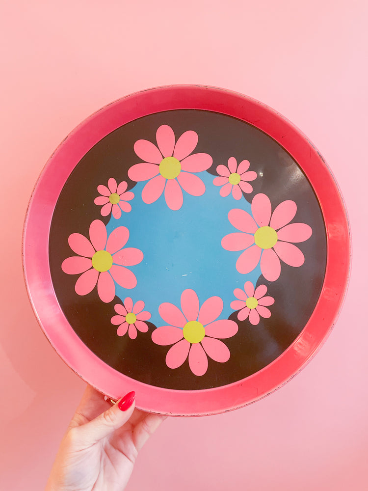 
            
                Load image into Gallery viewer, Vintage 70&amp;#39;s Flower Power Tray
            
        