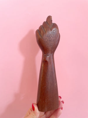 Vintage Hand Carved Large Wooden 'Good Luck' Figa Fist