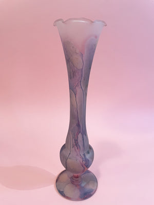 
            
                Load image into Gallery viewer, Vintage Hand Painted Frosted Glass Vase
            
        