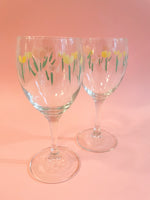 Vintage Floral Wine Glasses