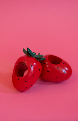 Vintage Strawberry Napkin Holder Pair
