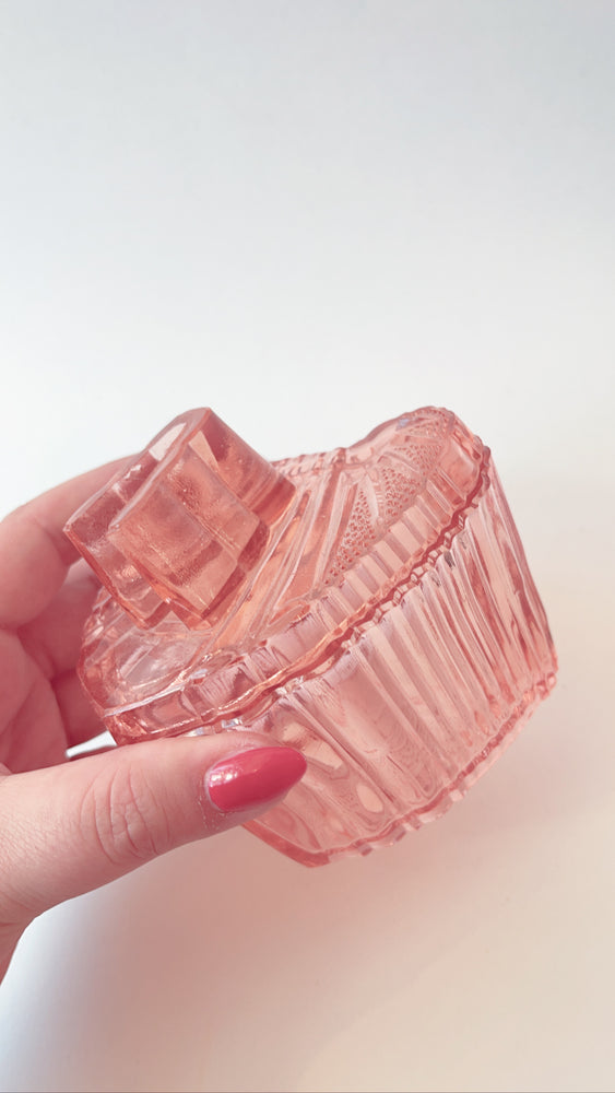Vintage Depression Glass Dish With Lid