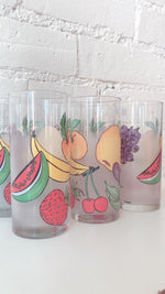 Vintage Frosted Fruit Juice Glasses