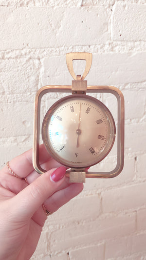 
            
                Load image into Gallery viewer, Vintage Brass Thermometer
            
        
