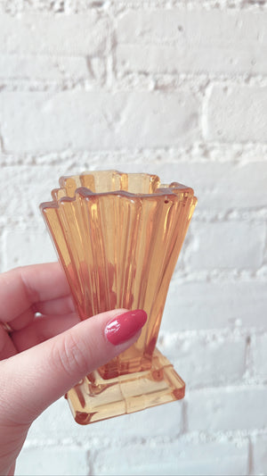 Vintage Amber Bud Vase