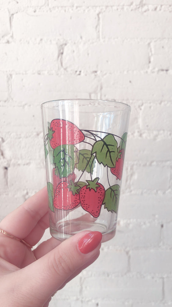 Vintage Strawberry Glasses Pair