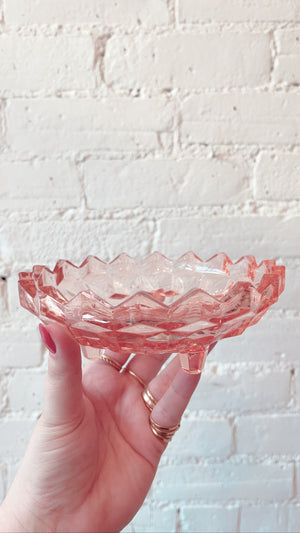Vintage Pink Depression Glass Dish