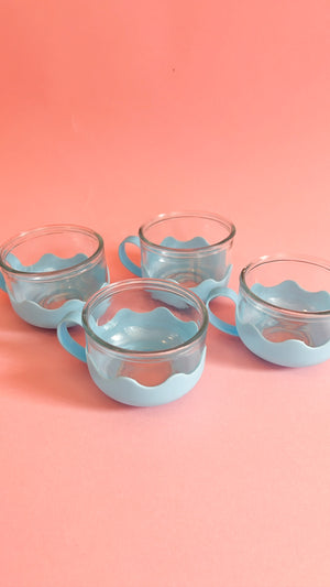 Vintage Blue Squiggle Mugs