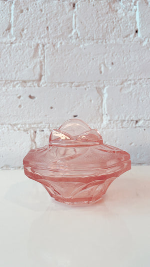 Vintage Depression Glass Dish with Lid