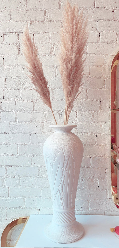 Vintage White Plaster Vase