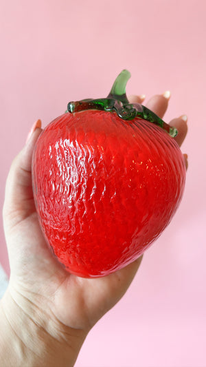 
            
                Load image into Gallery viewer, Vintage Giant Glass Strawberry
            
        