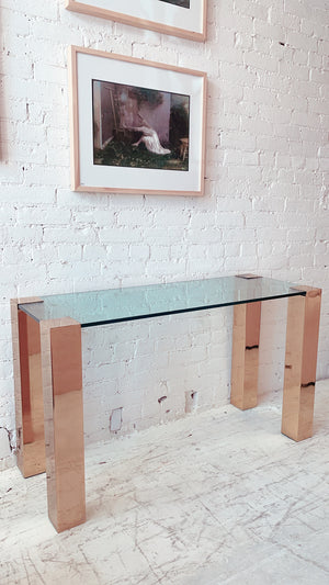 
            
                Load image into Gallery viewer, Vintage Cidue Brass and Glass Console
            
        