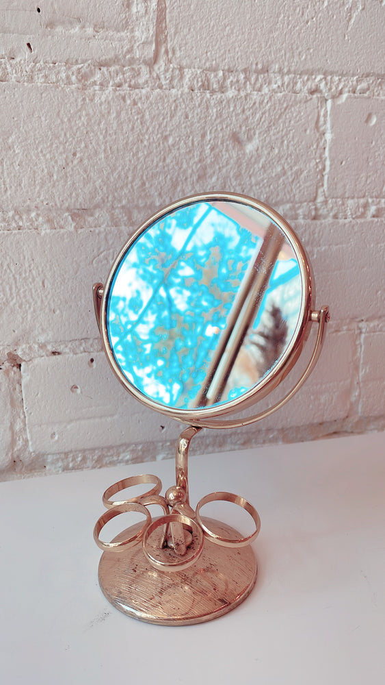 
            
                Load image into Gallery viewer, Vintage Brass Vanity Mirror and Lipstick Holder
            
        