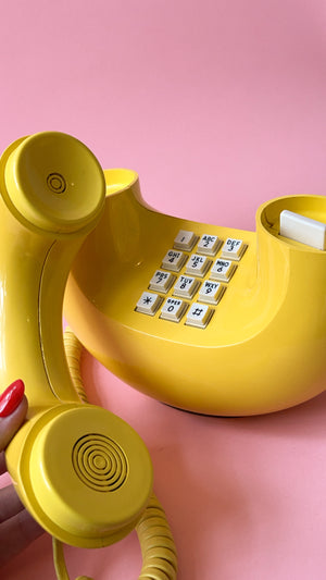 Vintage Rare Yellow Donut Telephone