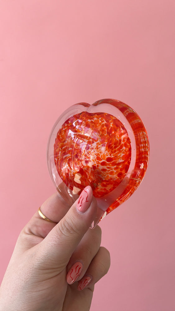 
            
                Load image into Gallery viewer, Vintage Art Glass Heart Paperweight
            
        