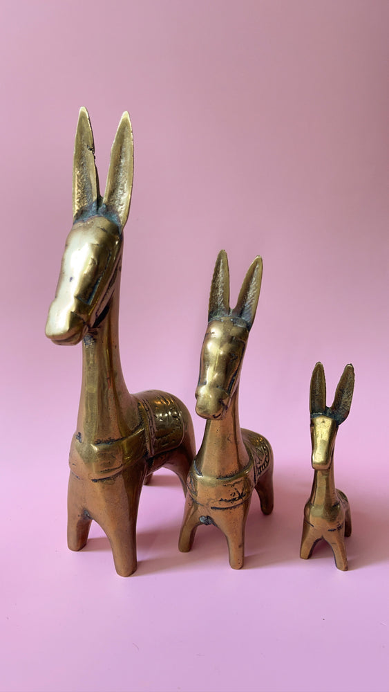 
            
                Load image into Gallery viewer, Vintage 1970&amp;#39;s Brass Llama Set
            
        