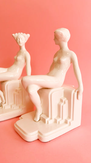 Vintage Fitz and Floyd Art Deco Nude Lady Bookends