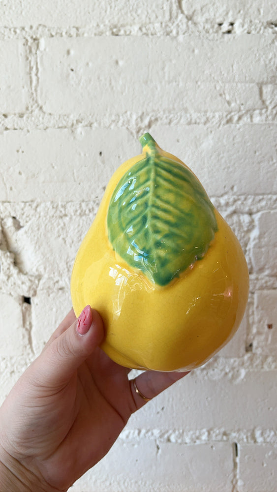 
            
                Load image into Gallery viewer, Vintage Ceramic Yellow Pear Wall Pocket Planter
            
        