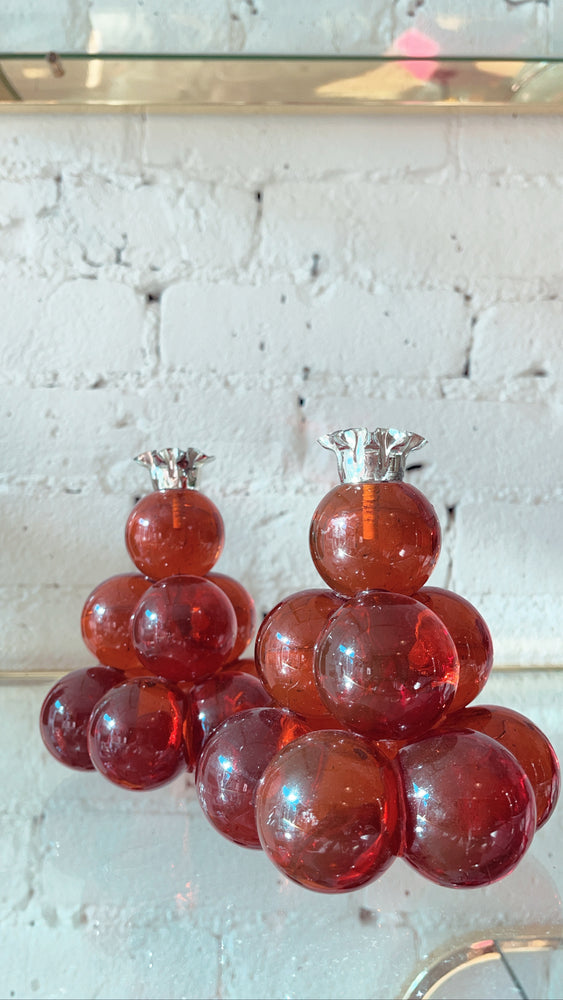 
            
                Load image into Gallery viewer, Vintage Lucite Grape Candle Holders
            
        