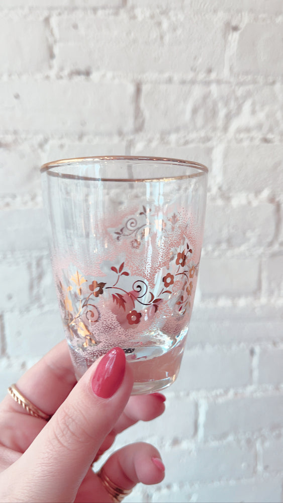 
            
                Load image into Gallery viewer, Mid Century Libbey Pink and Gold Duchess Glasses
            
        