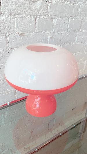 Vintage 70’s Orange and White Plastic Mushroom Lamp