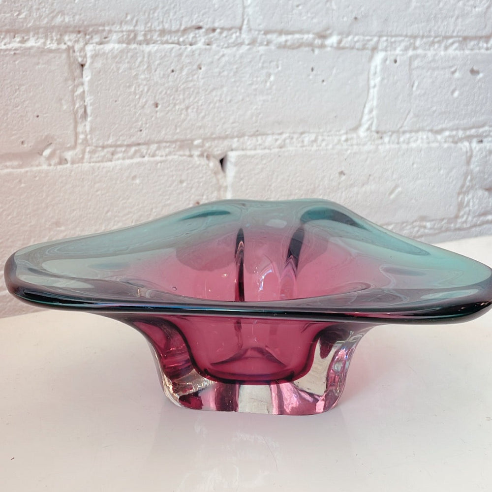 Vintage Ombre Art Glass Dish
