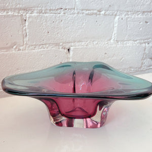 Vintage Ombre Art Glass Dish