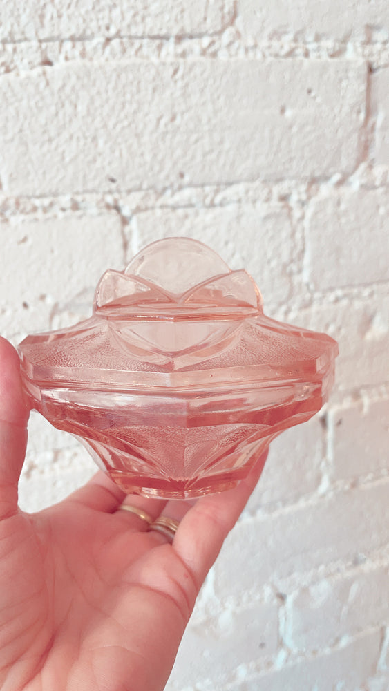 Vintage Depression Glass Dish with Lid