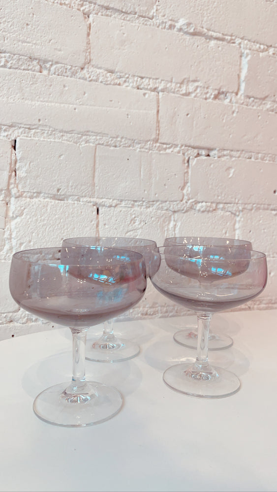 Vintage Smoked Coupe Glasses