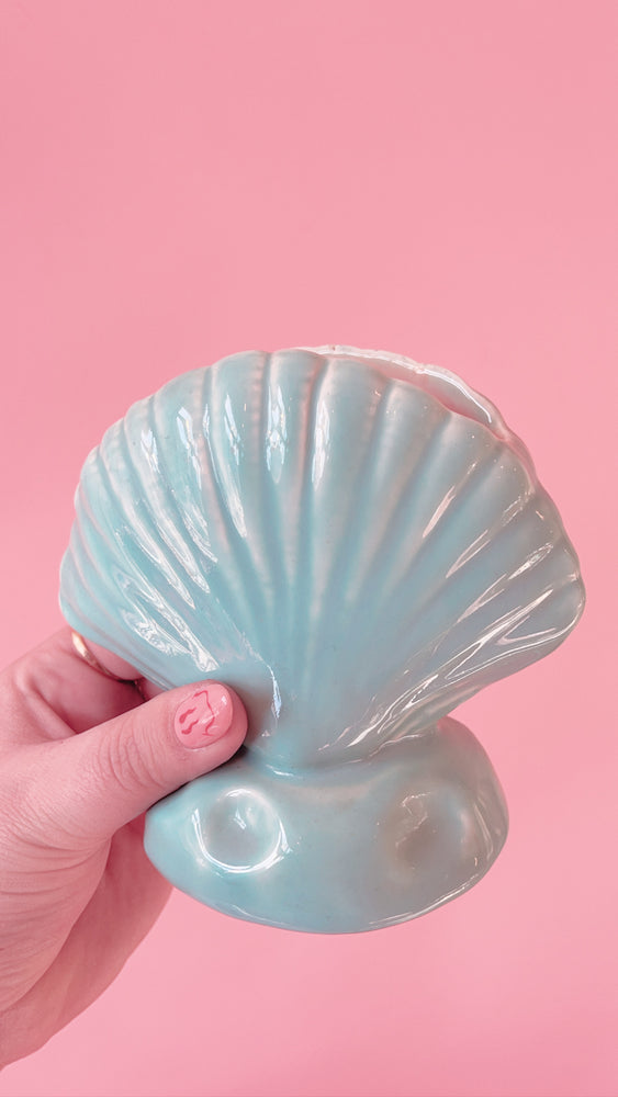 Antique Blue Shell Vase