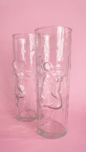 Vintage Libbey Glass La Femme Nude Women Dancing Glass Vase