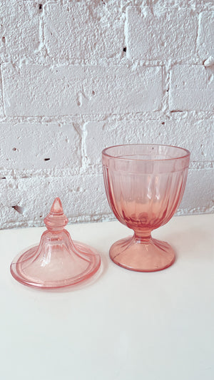 
            
                Load image into Gallery viewer, Vintage Depression Glass Candy Dish with Lid
            
        