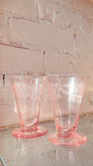 Pink Depression Glass Pair