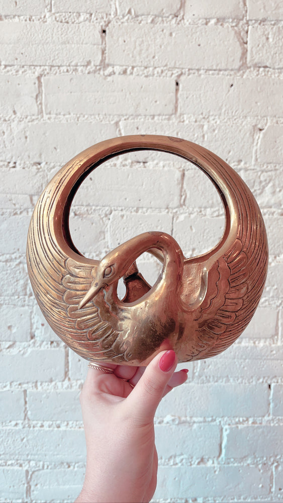 
            
                Load image into Gallery viewer, Vintage Brass Swan Planters
            
        