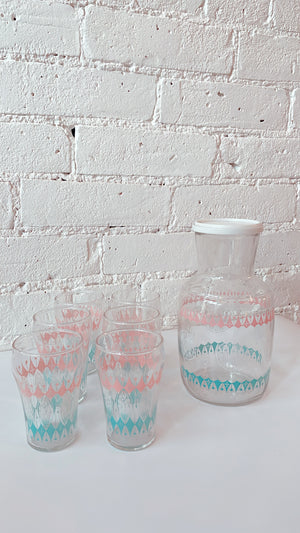 
            
                Load image into Gallery viewer, Vintage Juice Carafe and Glasses Set
            
        