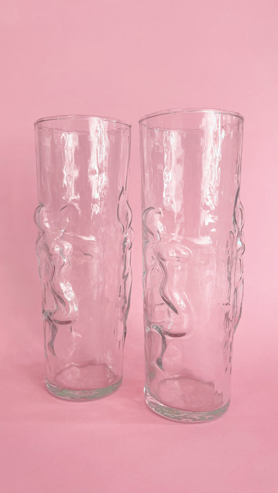 Vintage Libbey Glass La Femme Nude Women Dancing Glass Vase