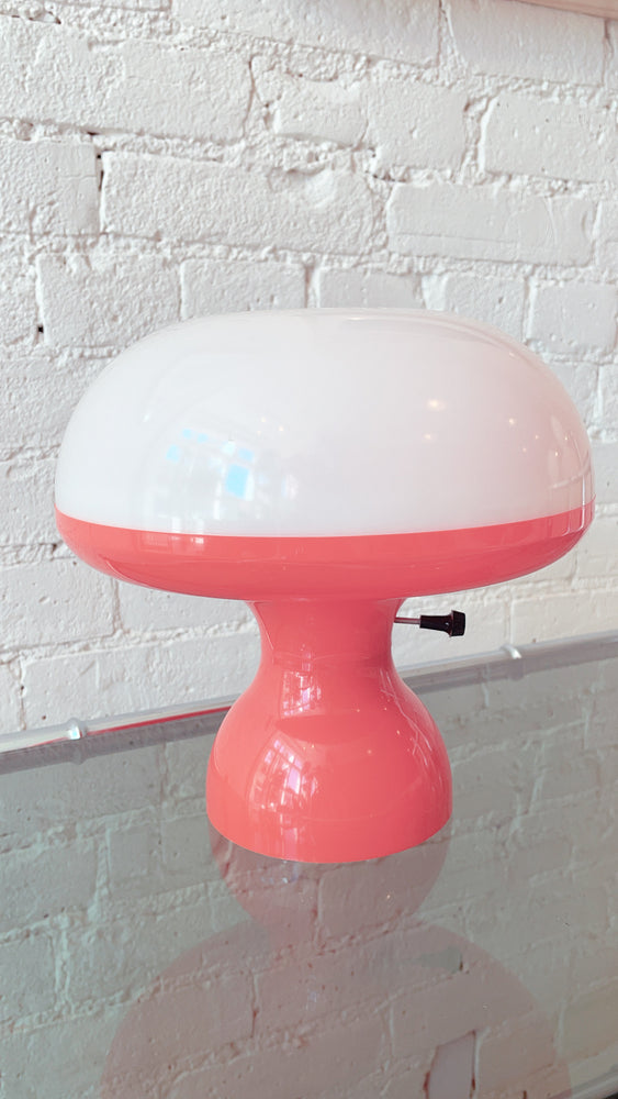 Vintage 70’s Orange and White Plastic Mushroom Lamp