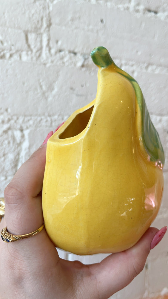 
            
                Load image into Gallery viewer, Vintage Ceramic Yellow Pear Wall Pocket Planter
            
        